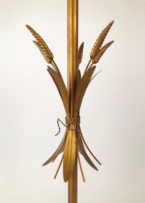 Italian Gilt Metal Candelabra Floor Lamp with Sheaf of Wheat Motif, 1963-BAF-763388