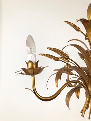 Italian Gilt Metal Candelabra Floor Lamp with Sheaf of Wheat Motif, 1963-BAF-763388