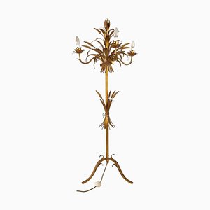 Italian Gilt Metal Candelabra Floor Lamp with Sheaf of Wheat Motif, 1963-BAF-763388