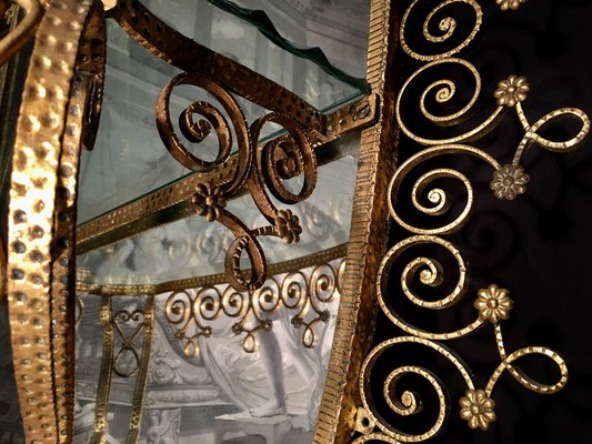 Italian Gilt-Metal Console Table and Mirror by Pier Luigi Colli, 1955-MBH-1031856