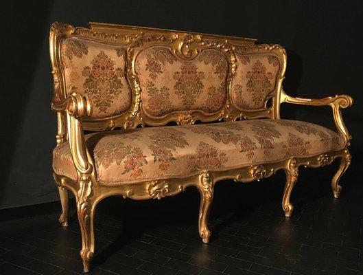 Italian Gilt Salon Living Room Set, 19th Century, Set of 11-MBH-1032162