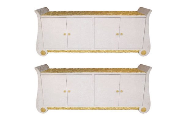 Italian Gilt Sideboards, 1980s, Set of 2-CEJ-488277