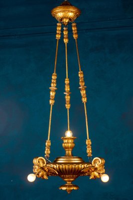 Italian Gilt Wood Lantern or Chandelier, 1930s-MBH-1066509