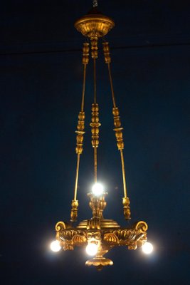 Italian Gilt Wood Lantern or Chandelier, 1930s-MBH-1066509