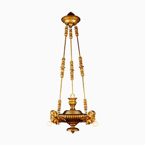 Italian Gilt Wood Lantern or Chandelier, 1930s-MBH-1066509