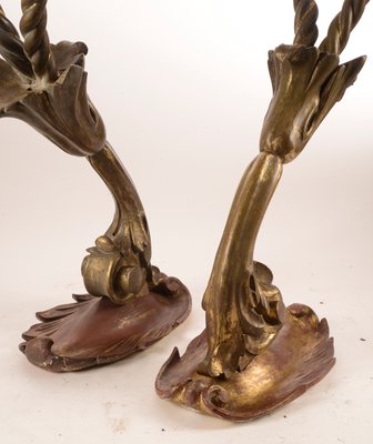 Italian Giltwood Sconces, 1980s, Set of 2-RAQ-557420