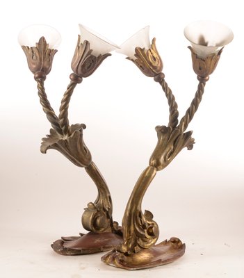 Italian Giltwood Sconces, 1980s, Set of 2-RAQ-557420