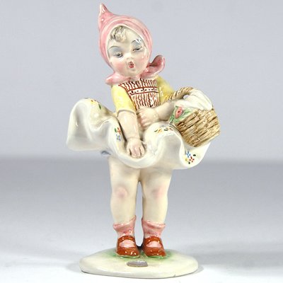 Italian Girl Figurine in the Style of Carlo Mollica, 1930s-GIW-1123333