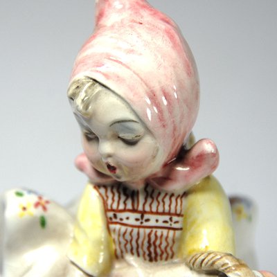 Italian Girl Figurine in the Style of Carlo Mollica, 1930s-GIW-1123333