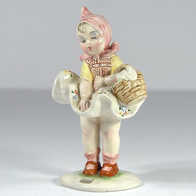 Italian Girl Figurine in the Style of Carlo Mollica, 1930s-GIW-1123333