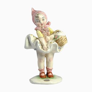 Italian Girl Figurine in the Style of Carlo Mollica, 1930s-GIW-1123333