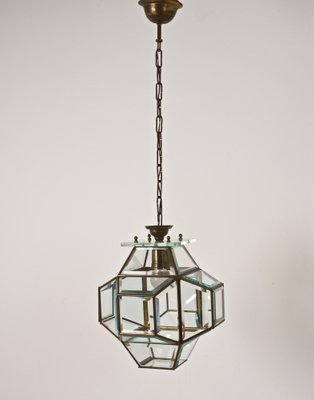 Italian Glass and Brass Lantern from Fontana Arte, 1950s-JDR-1126220