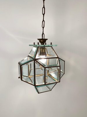 Italian Glass and Brass Lantern from Fontana Arte, 1950s-JDR-1126220