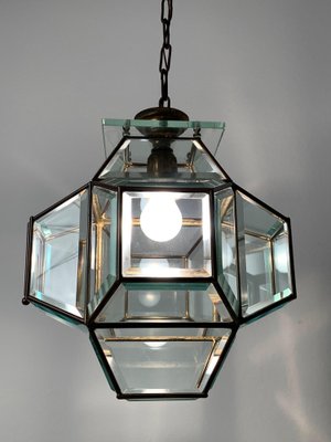 Italian Glass and Brass Lantern from Fontana Arte, 1950s-JDR-1126220