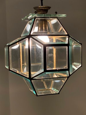 Italian Glass and Brass Lantern from Fontana Arte, 1950s-JDR-1126220