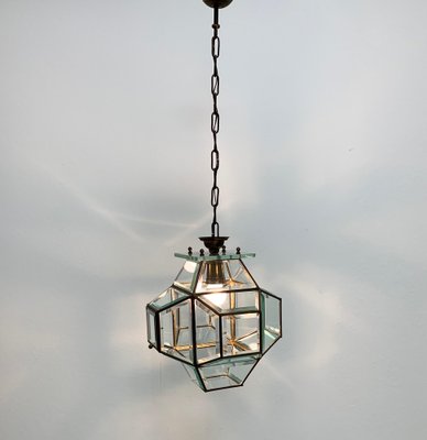 Italian Glass and Brass Lantern from Fontana Arte, 1950s-JDR-1126220