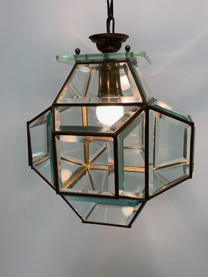 Italian Glass and Brass Lantern from Fontana Arte, 1950s-JDR-1126220