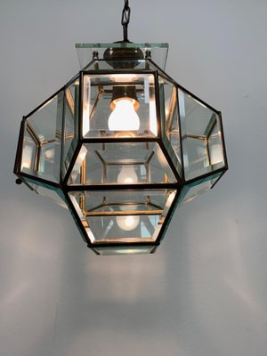 Italian Glass and Brass Lantern from Fontana Arte, 1950s-JDR-1126220