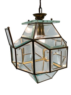 Italian Glass and Brass Lantern from Fontana Arte, 1950s-JDR-1126220