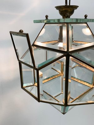 Italian Glass and Brass Lantern from Fontana Arte, 1950s-JDR-1126220