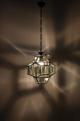 Italian Glass and Brass Lantern from Fontana Arte, 1950s-JDR-1126220