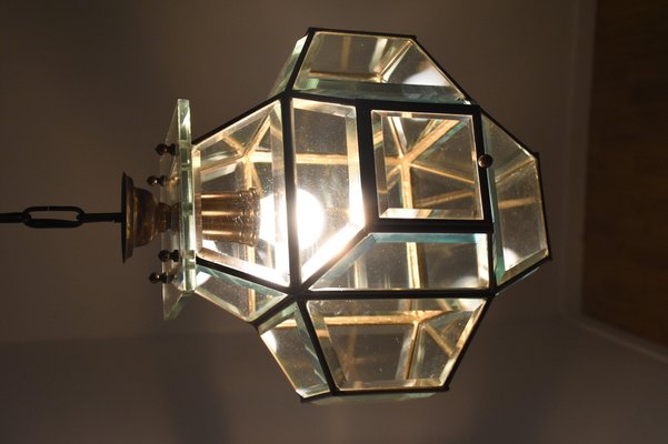 Italian Glass and Brass Lantern from Fontana Arte, 1950s-JDR-1126220