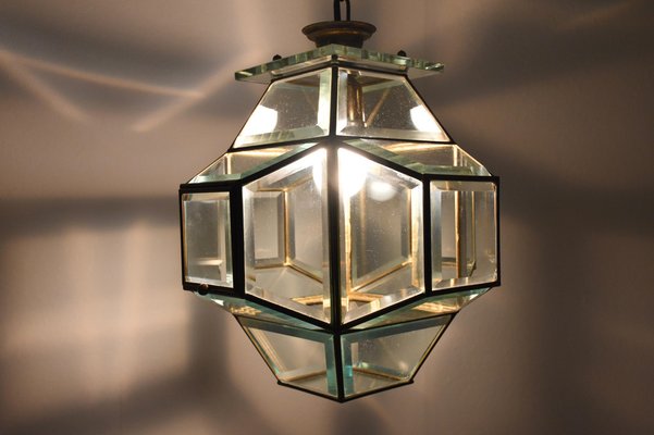 Italian Glass and Brass Lantern from Fontana Arte, 1950s-JDR-1126220