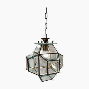 Italian Glass and Brass Lantern from Fontana Arte, 1950s-JDR-1126220