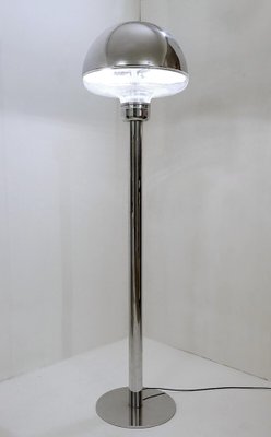 Italian Glass and Chrome Floor Lamp, 1970s-FGA-1001120