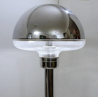 Italian Glass and Chrome Floor Lamp, 1970s-FGA-1001120