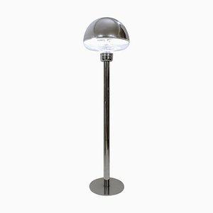 Italian Glass and Chrome Floor Lamp, 1970s-FGA-1001120