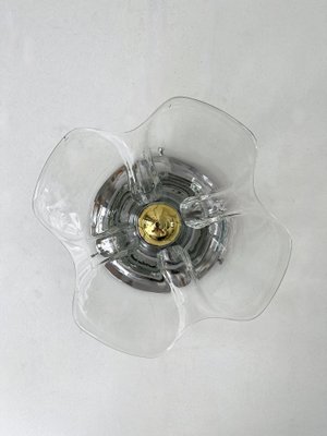 Italian Glass and Metal Flower Sconces, 1970s, Set of 2-FUE-1338471