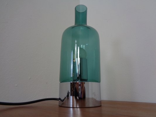 Italian Glass & Chrome Table Lamp, 1960s-RDW-1383274