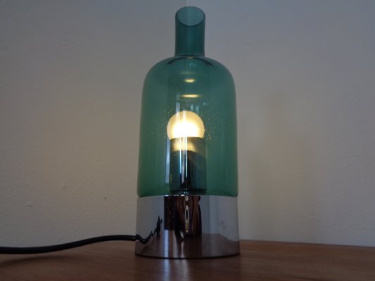 Italian Glass & Chrome Table Lamp, 1960s-RDW-1383274