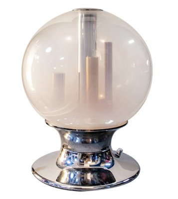 Italian Glass Chrome Table Lamp from Selenova, 1970-KGD-1324004