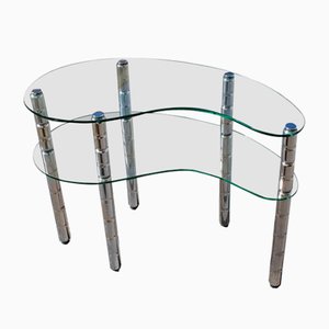 Italian Glass & Chromed Metal Shelf, 1960s-EH-846940