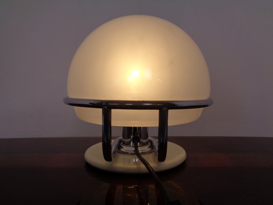 Italian Glass & Chromed Steel Table Lamp, 1960s-RDW-843461