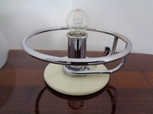 Italian Glass & Chromed Steel Table Lamp, 1960s-RDW-843461