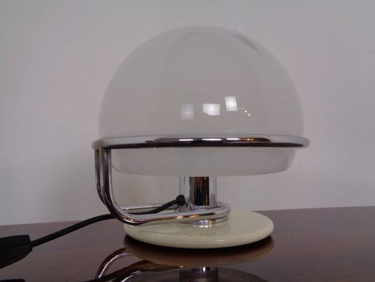 Italian Glass & Chromed Steel Table Lamp, 1960s-RDW-843461