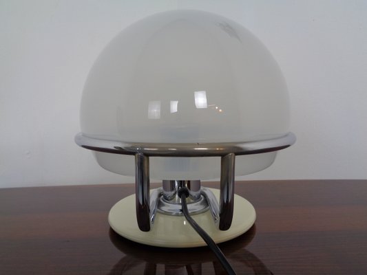 Italian Glass & Chromed Steel Table Lamp, 1960s-RDW-843461