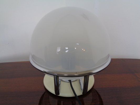 Italian Glass & Chromed Steel Table Lamp, 1960s-RDW-843461