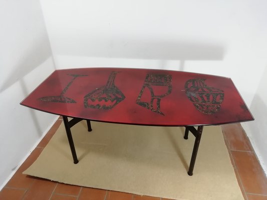 Italian Glass Coffee Table, 1950s-HNE-1185292