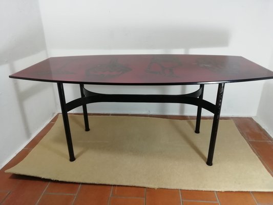 Italian Glass Coffee Table, 1950s-HNE-1185292