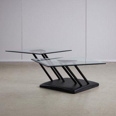 Italian Glass Coffee Table from Bellato, 1980s-UVT-2022505