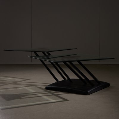 Italian Glass Coffee Table from Bellato, 1980s-UVT-2022505