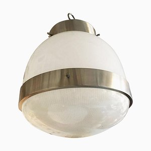 Italian Glass Crystal and Brass Delta Ceiling Lamp by Sergio Mazza for Artemide, 1950s-GDD-1096810