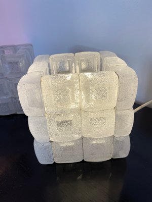 Italian Glass Cube Lamps from Poliarte, 1970s, Set of 2-FUE-1220493