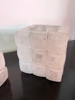 Italian Glass Cube Lamps from Poliarte, 1970s, Set of 2-FUE-1220493