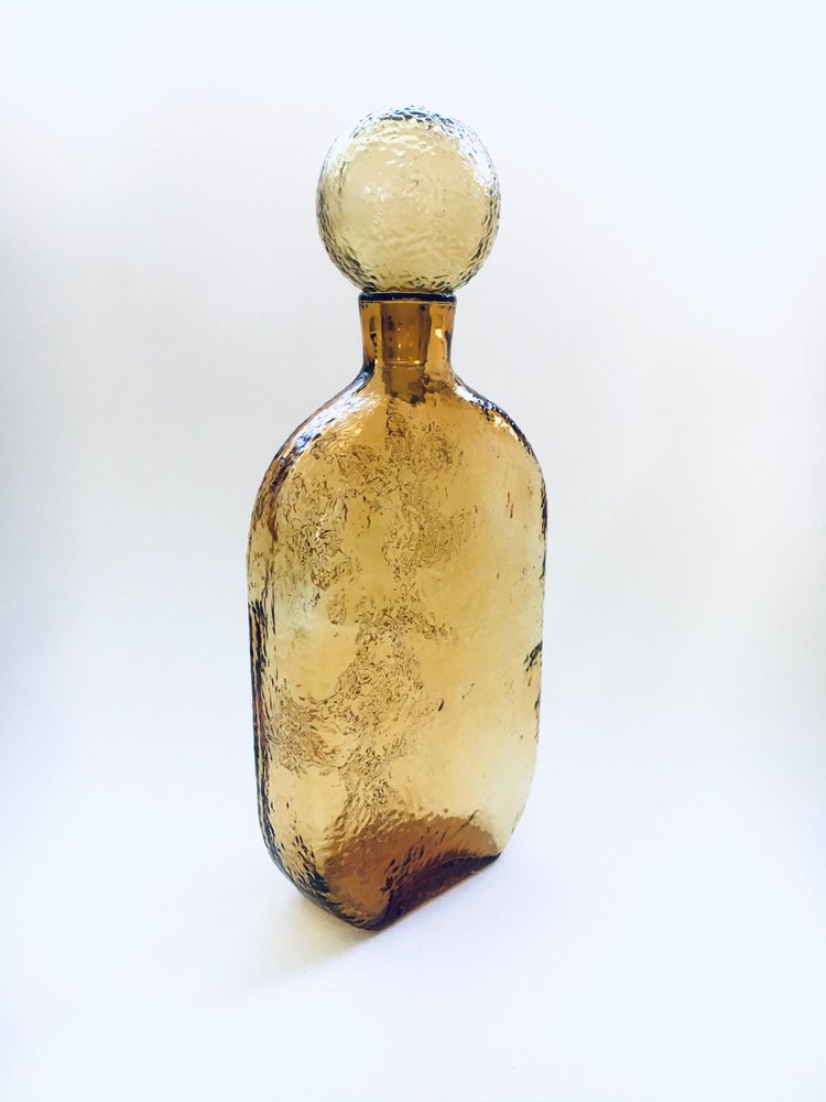 Italian Glass Decanter with Stopper from Empoli, Italy, 1960s