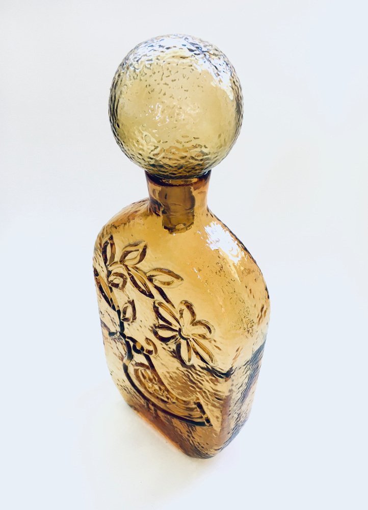 Italian Glass Decanter with Stopper from Empoli, Italy, 1960s